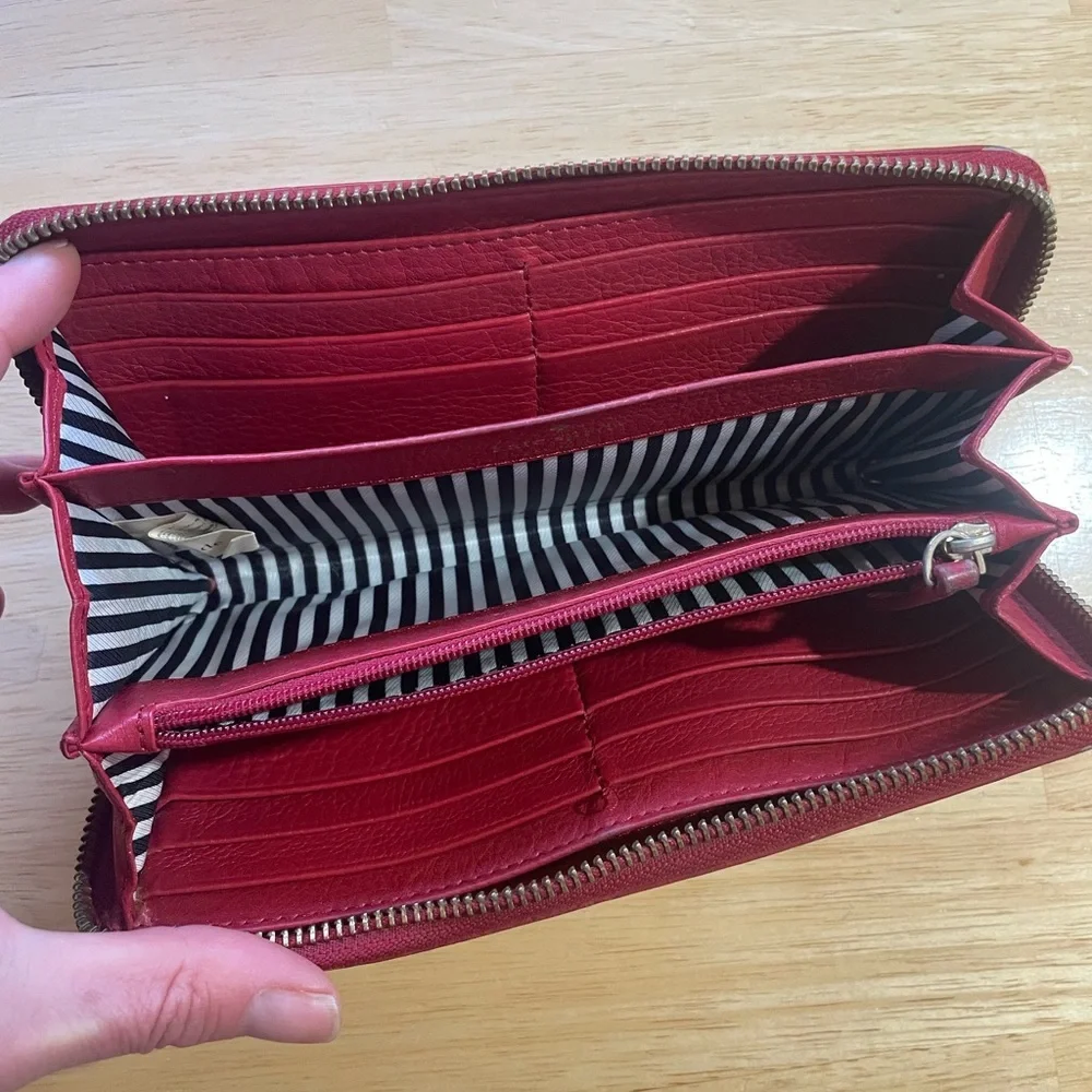 Kate Spade Red Leather Wallet 8”x4”